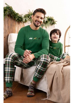 Męska piżama bawełniana w kratę zielona Seward, Kolor zielony-wzór, Rozmiar M, Italian Fashion ze sklepu Intymna w kategorii Piżamy męskie - zdjęcie 166086901