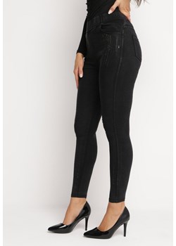 Czarne Spodnie Standard w Cyrkonie Jarlina ze sklepu Born2be Odzież w kategorii Spodnie damskie - zdjęcie 166092162