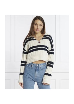Tommy Jeans Sweter STRIPE EXT | Cropped Fit ze sklepu Gomez Fashion Store w kategorii Swetry damskie - zdjęcie 166109240