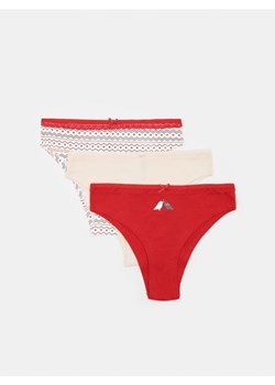 Sinsay - Majtki brazyliany 3 pack - czerwony ze sklepu Sinsay w kategorii Majtki damskie - zdjęcie 166110561