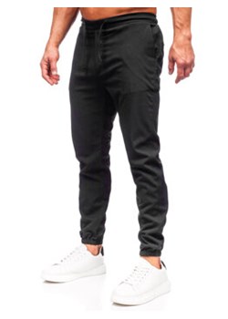 Czarne spodnie materiałowe joggery męskie Denley 0065 ze sklepu Denley w kategorii Spodnie męskie - zdjęcie 166112483