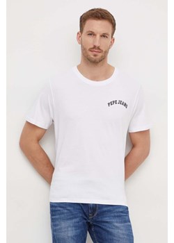 Pepe Jeans t-shirt bawełniany Clementine męski kolor biały z nadrukiem ze sklepu ANSWEAR.com w kategorii T-shirty męskie - zdjęcie 166114881