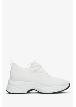 Estro: Białe sneakersy damskie z siateczki na elastycznej podeszwie ze sklepu Estro w kategorii Buty sportowe damskie - zdjęcie 166116193