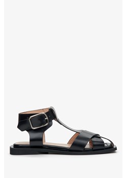 Estro: Czarne sandały damskie z grubych pasków ze sklepu Estro w kategorii Sandały damskie - zdjęcie 166117171