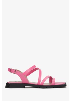 Estro: Różowe sandały damskie z cienkich pasków ze sklepu Estro w kategorii Sandały damskie - zdjęcie 166117474