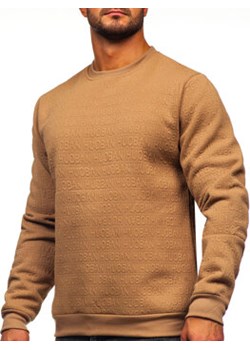 Beżowa bluza męska z nadrukiem bez kaptura Denley LJ0599 ze sklepu Denley w kategorii Bluzy męskie - zdjęcie 166123054