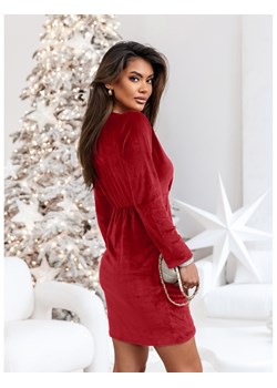 Dopasowana welurowa sukienka - AURORA - czerwona ze sklepu magmac.pl w kategorii Sukienki - zdjęcie 166124813
