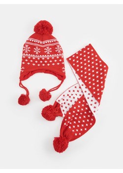 Sinsay - Komplet: czapka i szalik - czerwony ze sklepu Sinsay w kategorii Czapki dziecięce - zdjęcie 166125940