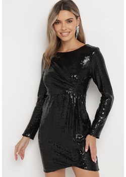 Czarna Sukienka Mini w Cyrkonie Granita ze sklepu Born2be Odzież w kategorii Sukienki - zdjęcie 166126144