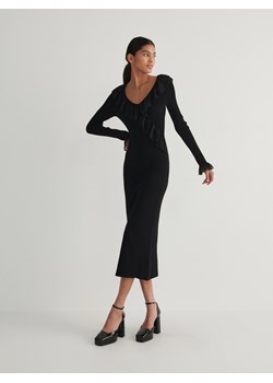 Reserved - Sukienka midi - czarny ze sklepu Reserved w kategorii Sukienki - zdjęcie 166138803