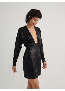 Reserved - Sukienka z głębokim dekoltem - czarny ze sklepu Reserved w kategorii Sukienki - zdjęcie 166140503