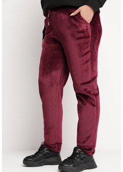 Bordowe Ocieplane Spodnie Dresowe Welurowe Vivetta ze sklepu Born2be Odzież w kategorii Spodnie damskie - zdjęcie 166140984