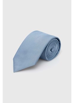 BOSS krawat jedwabny kolor niebieski ze sklepu ANSWEAR.com w kategorii Krawaty - zdjęcie 166141514