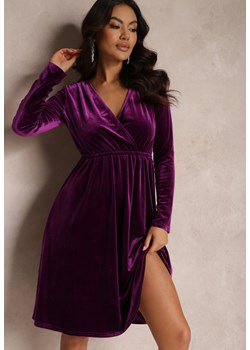 Fioletowa Sukienka Rozkloszowana z Gumką w Pasie Maso ze sklepu Renee odzież w kategorii Sukienki - zdjęcie 166150851