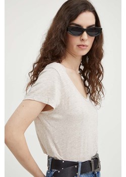 American Vintage t-shirt damski kolor beżowy ze sklepu ANSWEAR.com w kategorii Bluzki damskie - zdjęcie 166151590