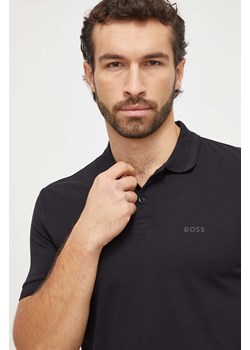 Boss Green polo bawełniane kolor czarny gładki ze sklepu ANSWEAR.com w kategorii T-shirty męskie - zdjęcie 166151921