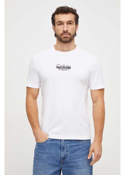 Calvin Klein t-shirt bawełniany męski kolor biały z nadrukiem ze sklepu ANSWEAR.com w kategorii T-shirty męskie - zdjęcie 166152123