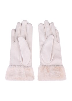 Damskie rękawiczki ze sztucznym futerkiem kremowe ze sklepu WITTCHEN w kategorii Rękawiczki damskie - zdjęcie 166152400