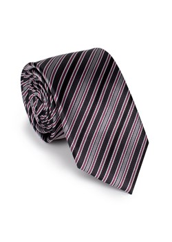 Krawat z jedwabiu we wzory szaro-fioletowy ze sklepu WITTCHEN w kategorii Krawaty - zdjęcie 166152480