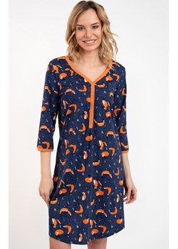 Koszula nocna damska z rękawem 3/4 Wasilla, Kolor granatowo-pomarańczowy, Rozmiar S, Italian Fashion ze sklepu Primodo w kategorii Koszule nocne - zdjęcie 166155581