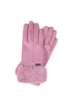Damskie rękawiczki ze sztucznym futerkiem jasny róż ze sklepu WITTCHEN w kategorii Rękawiczki damskie - zdjęcie 166156044