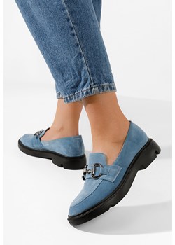 Niebieskie mokasyny damskie skórzane Duquesa V2 ze sklepu Zapatos w kategorii Mokasyny damskie - zdjęcie 166167451
