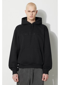 Carhartt WIP bluza Hooded Carhartt Sweat męska kolor czarny z kapturem z aplikacją I030547.00EXX ze sklepu PRM w kategorii Bluzy męskie - zdjęcie 166173281