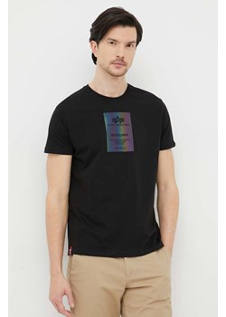 Alpha Industries t-shirt bawełniany kolor czarny z nadrukiem 126501RR.03-Black ze sklepu PRM w kategorii T-shirty męskie - zdjęcie 166173333