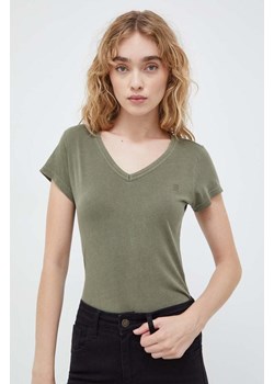 G-Star Raw t-shirt bawełniany kolor zielony ze sklepu ANSWEAR.com w kategorii Bluzki damskie - zdjęcie 166173490