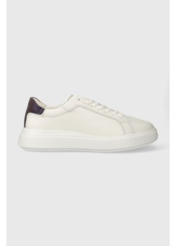 Calvin Klein sneakersy skórzane LOW TOP LACE UP PET kolor biały HM0HM01288 ze sklepu ANSWEAR.com w kategorii Trampki męskie - zdjęcie 166173803