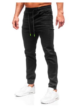 Czarne spodnie jeansowe joggery męskie Denley 8105 ze sklepu Denley w kategorii Jeansy męskie - zdjęcie 166181623