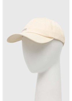Pangaia czapka z daszkiem kolor beżowy z nadrukiem ze sklepu PRM w kategorii Czapki z daszkiem damskie - zdjęcie 166191073