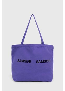 Samsoe Samsoe torebka FRINKA kolor fioletowy F20300113 ze sklepu PRM w kategorii Torby materiałowe - zdjęcie 166191582