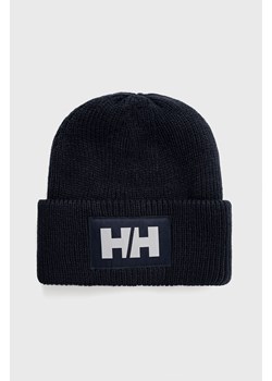 Helly Hansen Czapka HH BOX BEANIE kolor granatowy z grubej dzianiny 53648 ze sklepu PRM w kategorii Czapki zimowe damskie - zdjęcie 166191602