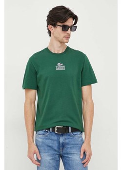 Lacoste t-shirt bawełniany kolor zielony z nadrukiem ze sklepu PRM w kategorii T-shirty męskie - zdjęcie 166191784