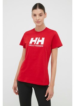 Helly Hansen t-shirt bawełniany kolor czerwony 34112-001 ze sklepu PRM w kategorii Bluzki damskie - zdjęcie 166191793