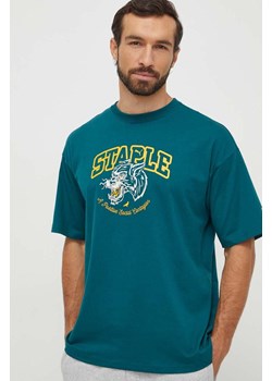 Puma t-shirt bawełniany PUMA X STAPLE męski kolor zielony z nadrukiem ze sklepu PRM w kategorii T-shirty męskie - zdjęcie 166191880