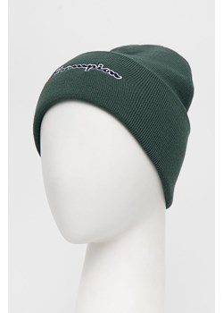 Champion czapka kolor zielony z grubej dzianiny 805678-SLI ze sklepu PRM w kategorii Czapki zimowe męskie - zdjęcie 166191964