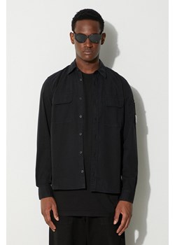 C.P. Company koszula GABARDINE BUTTONED SHIRT męska kolor czarny 15CMSH157A002824G ze sklepu PRM w kategorii Koszule męskie - zdjęcie 166192074