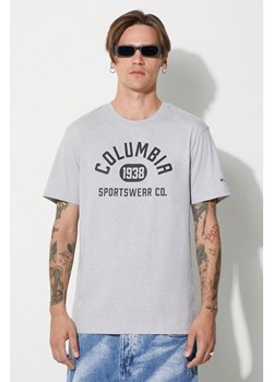 Columbia t-shirt męski kolor szary z nadrukiem ze sklepu PRM w kategorii T-shirty męskie - zdjęcie 166192231