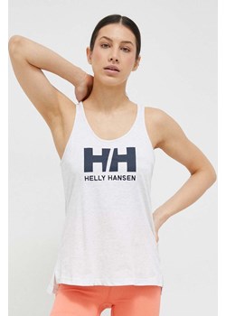 Helly Hansen top bawełniany kolor szary 33838-002 ze sklepu PRM w kategorii Bluzki damskie - zdjęcie 166192252