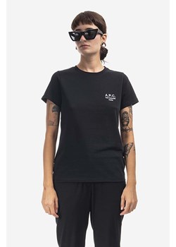 A.P.C. t-shirt bawełniany Denise kolor czarny COEZC.F26842-DARKNAVY ze sklepu PRM w kategorii Bluzki damskie - zdjęcie 166192580