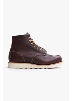 Red Wing buty skórzane Moc Toe męskie kolor bordowy 8138 ze sklepu PRM w kategorii Buty zimowe męskie - zdjęcie 166192644