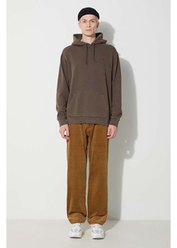 Gramicci bluza bawełniana One Point Hooded Sweatshirt męska kolor brązowy z kapturem gładka ze sklepu PRM w kategorii Bluzy męskie - zdjęcie 166192660