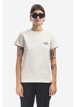 A.P.C. t-shirt bawełniany Denise kolor szary COEZC.F26842-DARKNAVY ze sklepu PRM w kategorii Bluzki damskie - zdjęcie 166193041