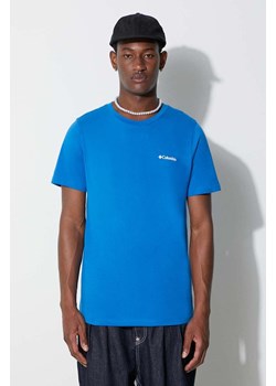 Columbia t-shirt bawełniany Rapid Ridge Back Graphic kolor granatowy z nadrukiem ze sklepu PRM w kategorii T-shirty męskie - zdjęcie 166193252