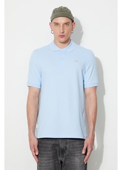 Lacoste polo bawełniane kolor niebieski ze sklepu PRM w kategorii T-shirty męskie - zdjęcie 166193260