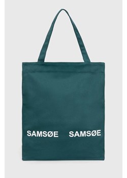 Samsoe Samsoe torebka Luca kolor zielony UNI214000 ze sklepu PRM w kategorii Torby materiałowe - zdjęcie 166193472