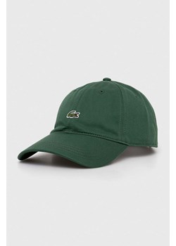 Lacoste czapka z daszkiem bawełniana kolor zielony z aplikacją ze sklepu PRM w kategorii Czapki z daszkiem męskie - zdjęcie 166193620