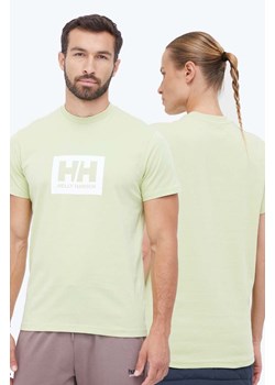 Helly Hansen t-shirt bawełniany kolor zielony z nadrukiem ze sklepu PRM w kategorii T-shirty męskie - zdjęcie 166193712